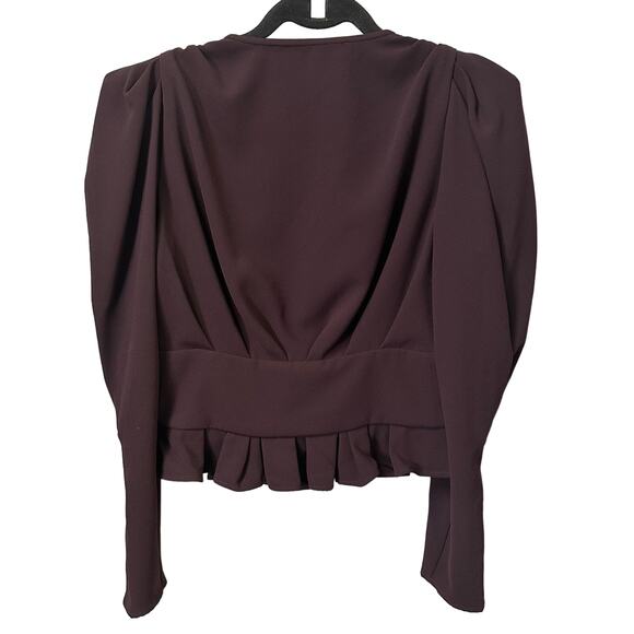 IRO Paris Long Sleeve V Neck Stepie Top in Deep Burgundy FR 38 / US 6 - Picture 7 of 8